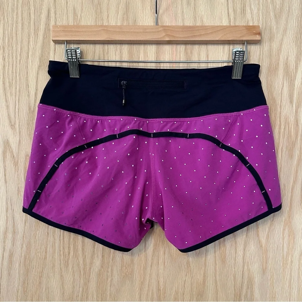 Lululemon Run Times Reflective Short Purple Polka Dot